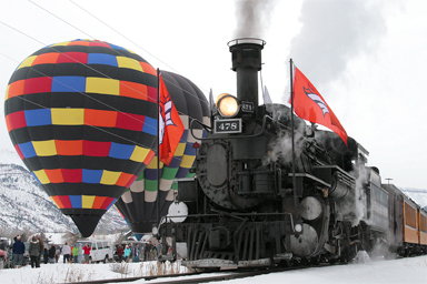 Fenn Books hot air balloon and train